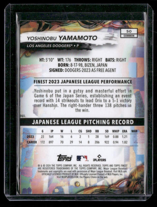 2024 Finest #50 Yoshinobu Yamamoto