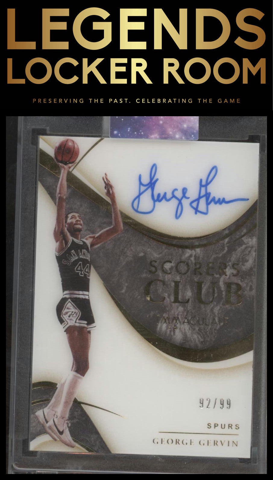 2019-20 Panini Immaculate Collection George Gervin Scorers Club Signatures #/99