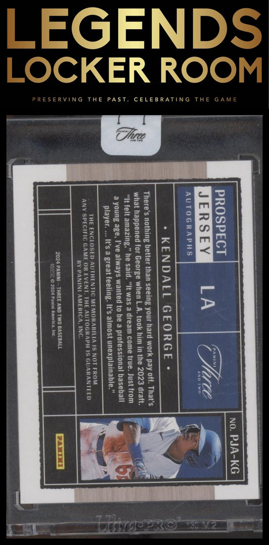 2024 Panini Three And Two Prospect Jersey Autographs Kendall George Dodgers /99