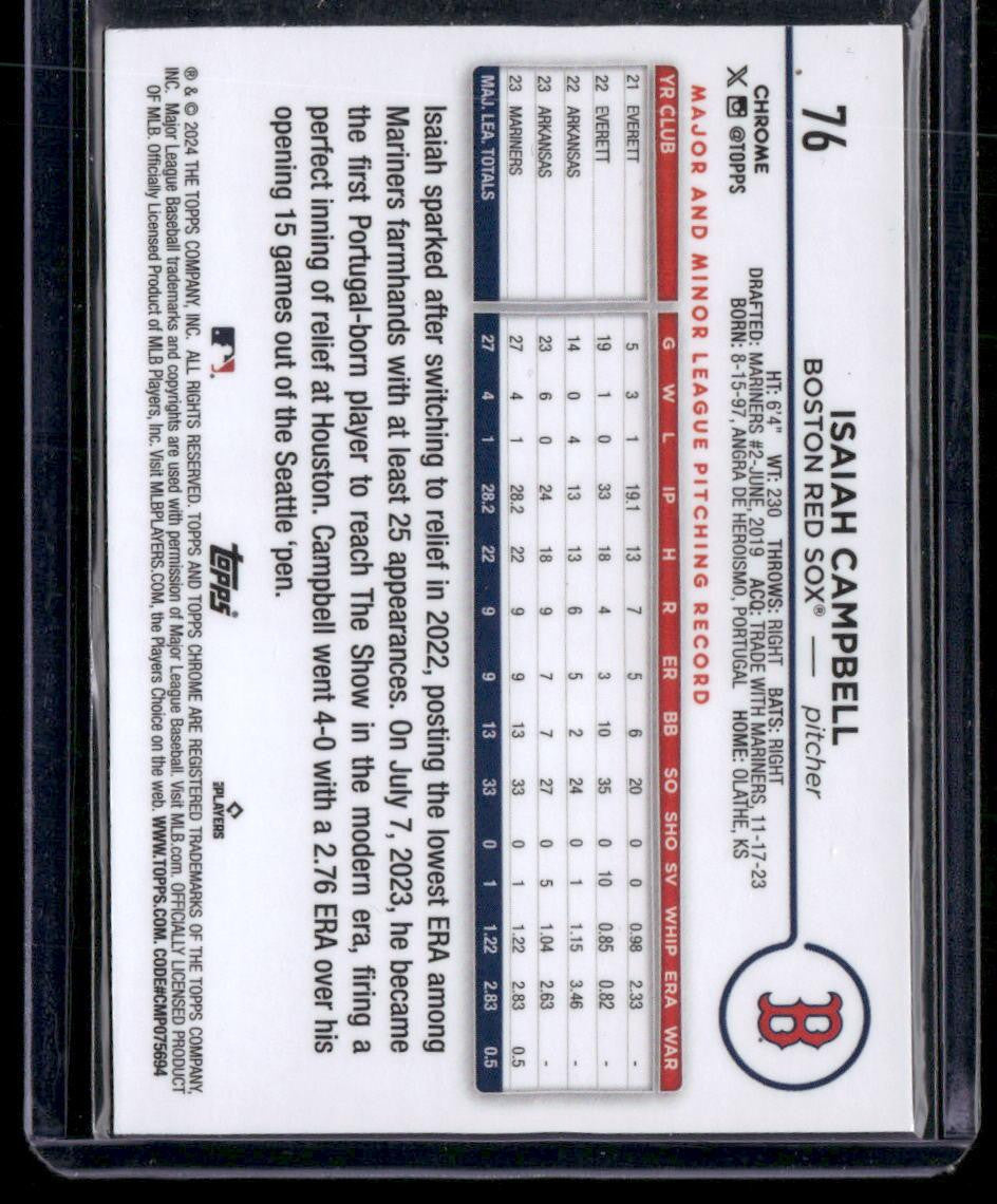 2024 Topps Chrome #76 Isaiah Campbell Raywave Refractors