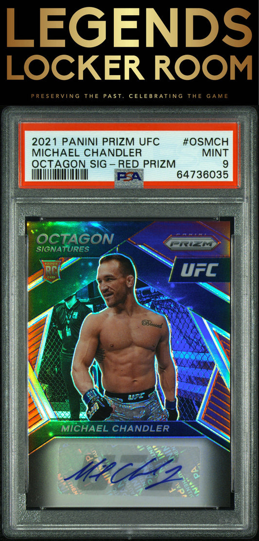 2021 Panini Prizm Ufc Octagon Auto Michael Chandler Red Prizm PSA 9