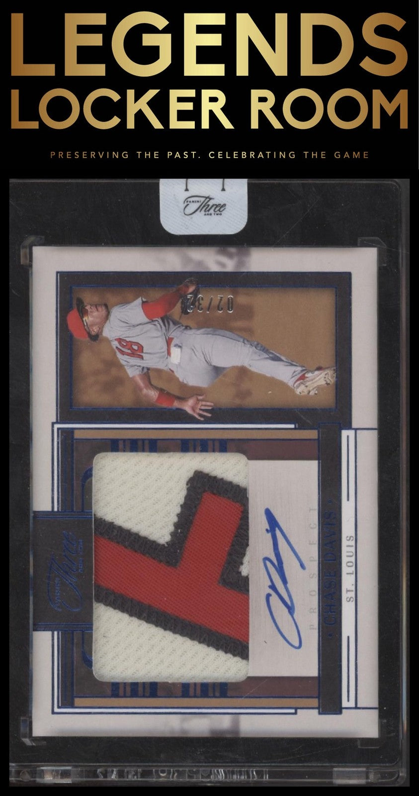 2024 Panini Three and Two Prospect Patch Auto Blue Chase Davis /32