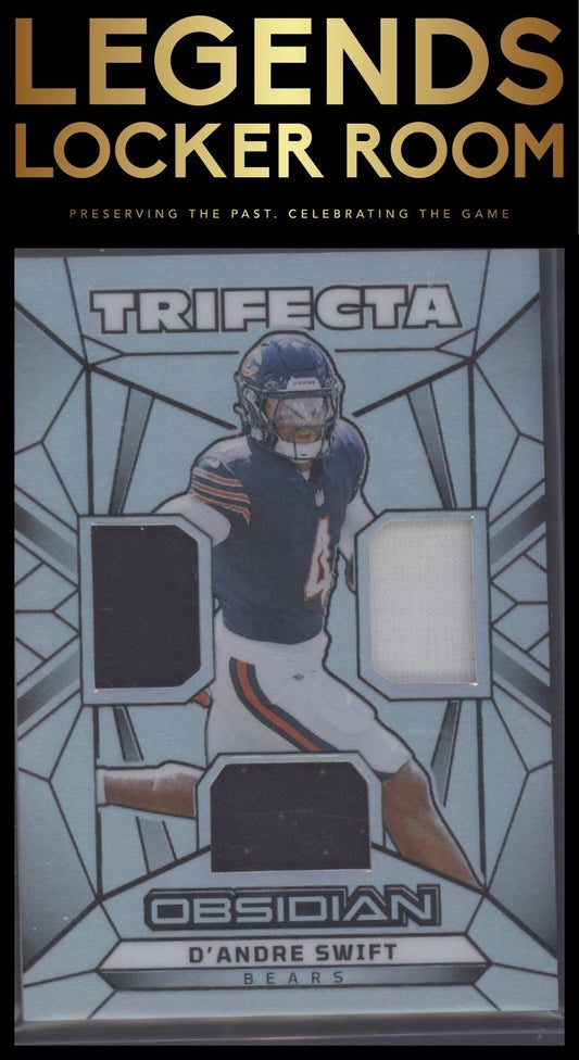 2024 Panini Obsidian - Trifecta Swatches Silver #45 D'Andre Swift #/99