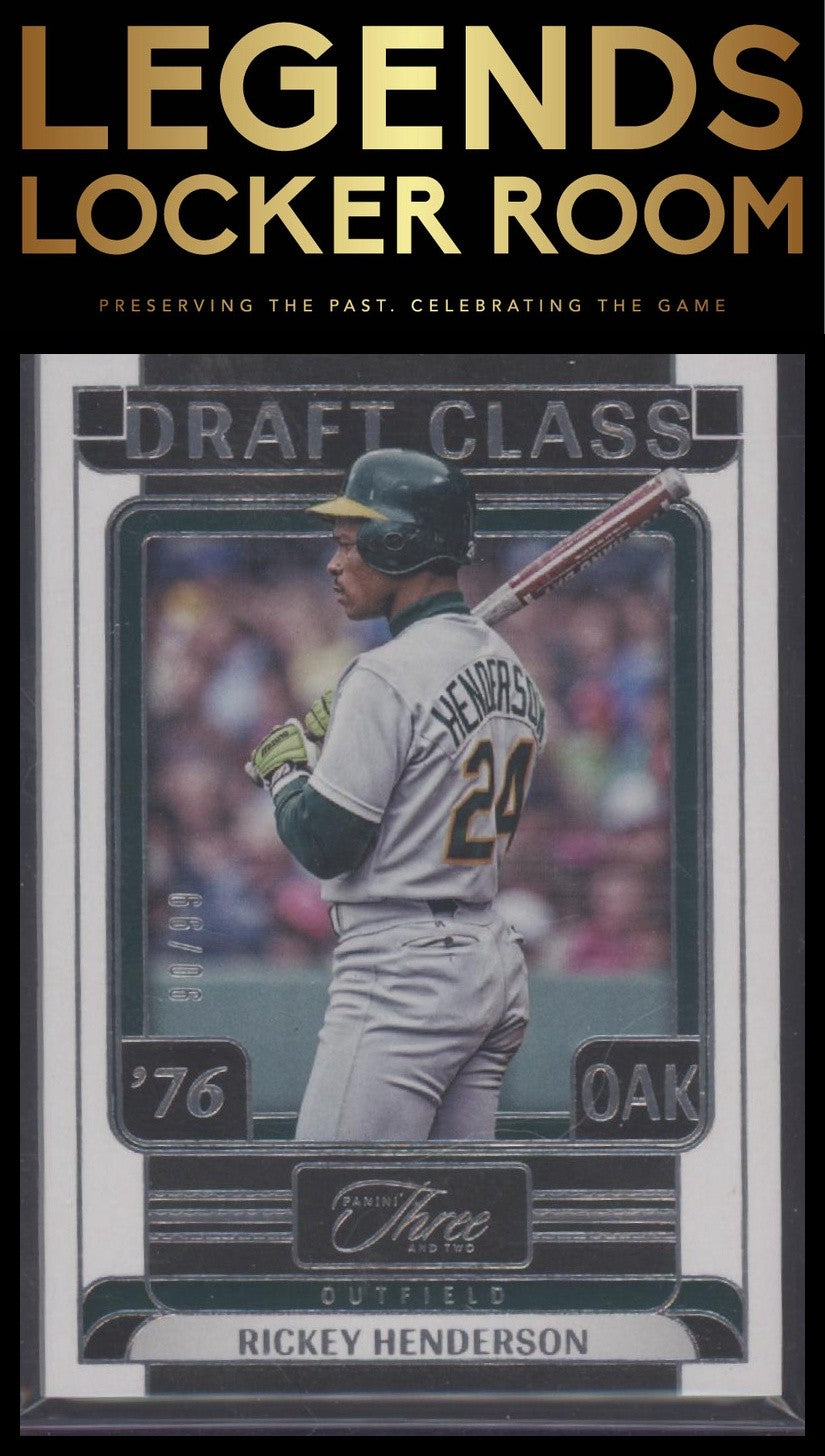 2024 Panini Three and Two #31 Rickey Henderson Draft Class #/99