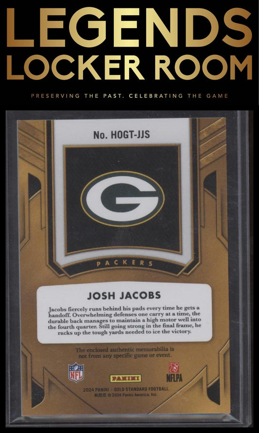 2024 Panini Gold Standard #HOGT-JJS Josh Jacobs Heart of Gold Threads #/199