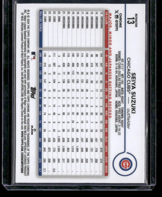 2024 Topps Chrome #13 Seiya Suzuki Refractors
