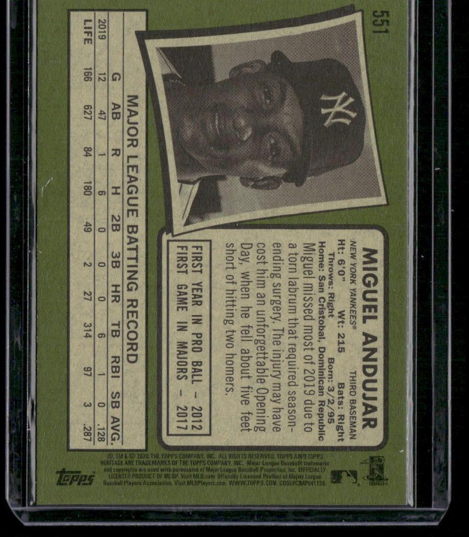 2020 Topps Heritage #551 Miguel Andujar