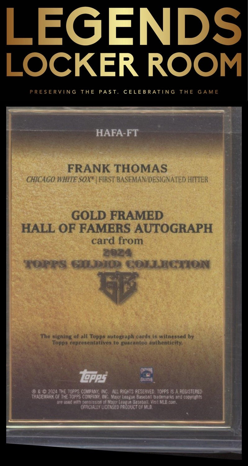 2024 Topps Gilded Frank Thomas Gold Framed Hall of Famers Auto Rose Gold #/50