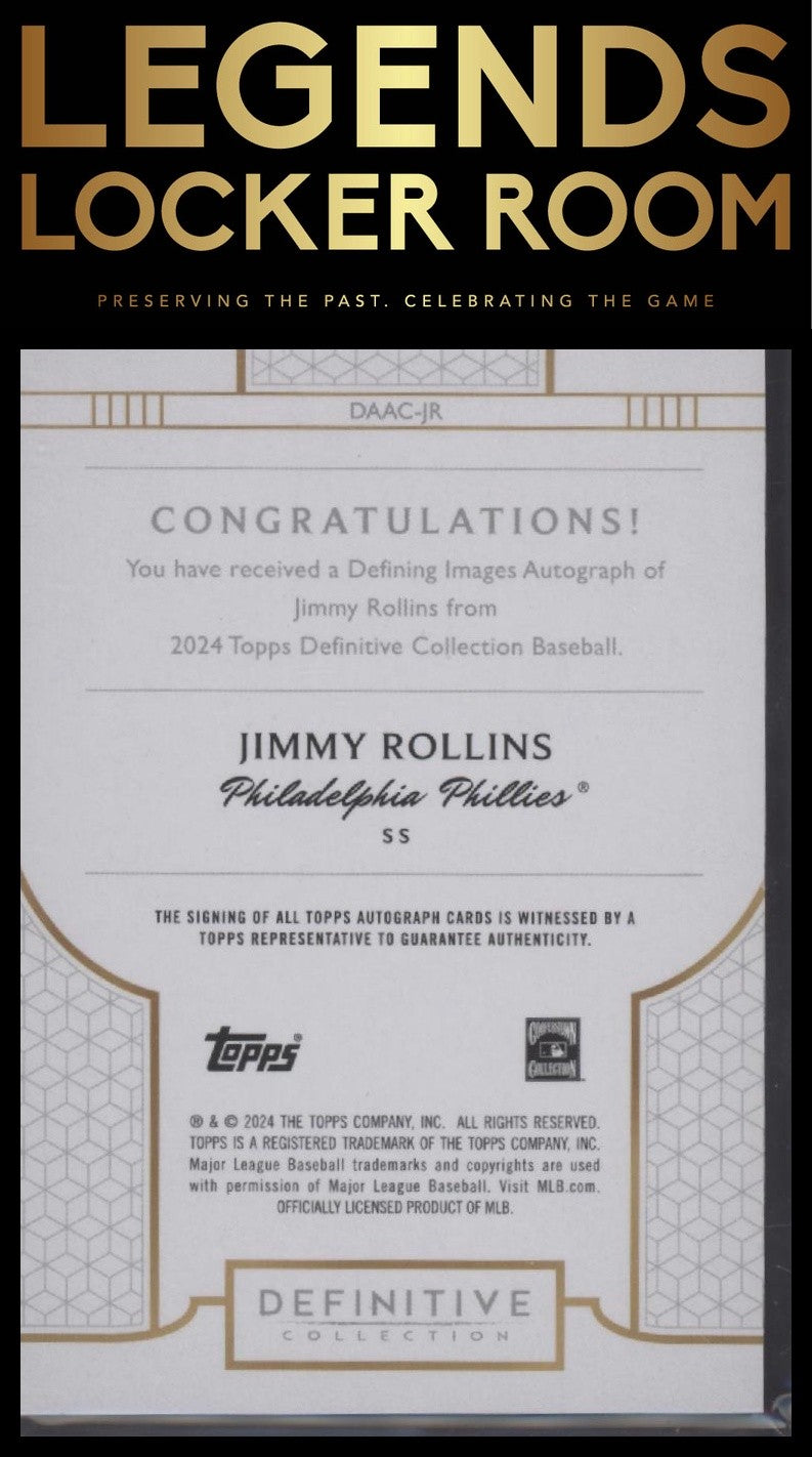 2024 Definitive Collection Jimmy Rollins Defining Images Auto 5/5