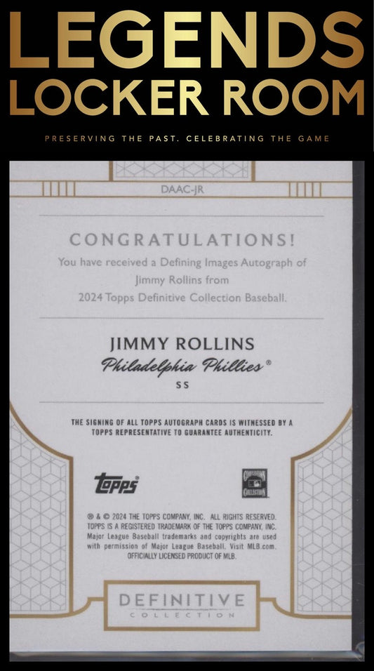 2024 Definitive Collection Jimmy Rollins Defining Images Auto 5/5
