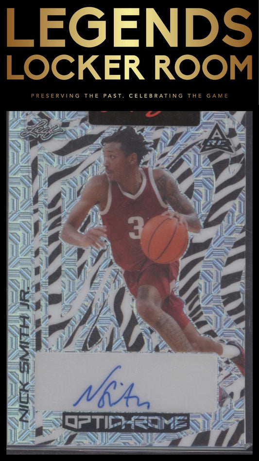 2022-23 Leaf Optichrome Nick Smith Jr. Draft Odyssey Autographs Mojo Zebra #/1