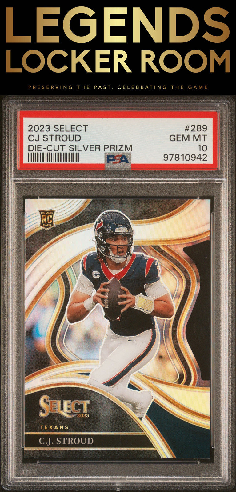 2023 Panini Select #289 Cj Stroud Die-Cut Silver Prizm PSA 10