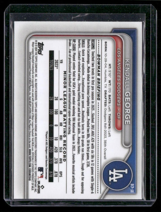 2024 Bowman Sapphire Edition #BCP-58 Kendall George