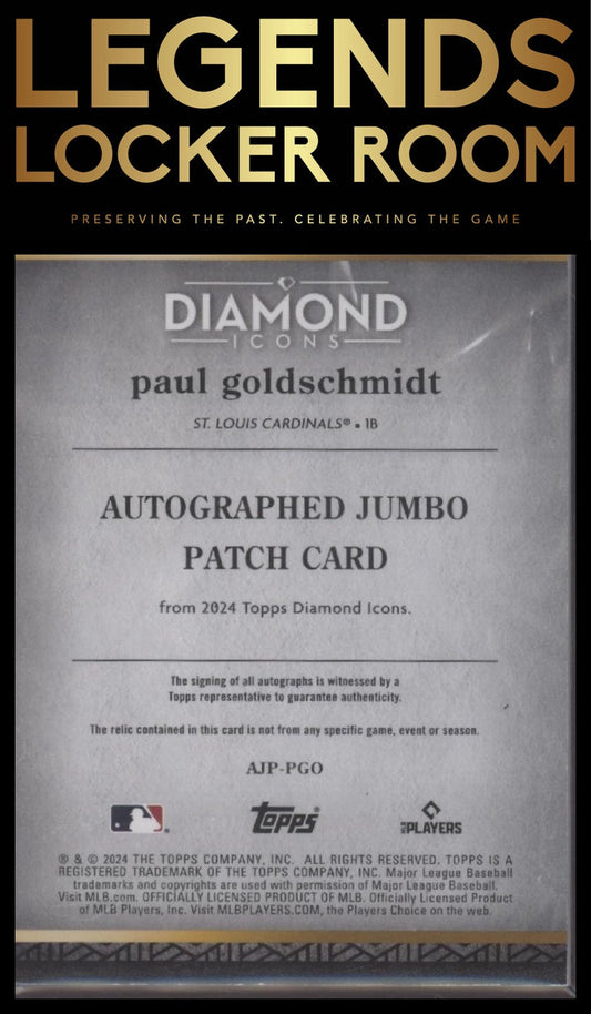2024 Topps Diamond Icons #AJP-PGO Paul Goldschmidt Autograph Jumbo Patches #/25