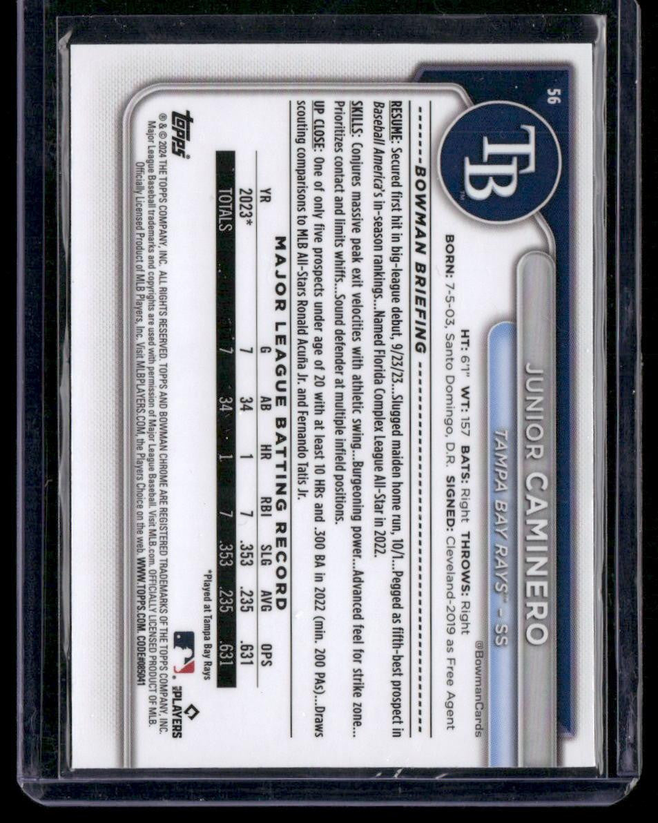 2024 Bowman Chrome #56 Junior Caminero