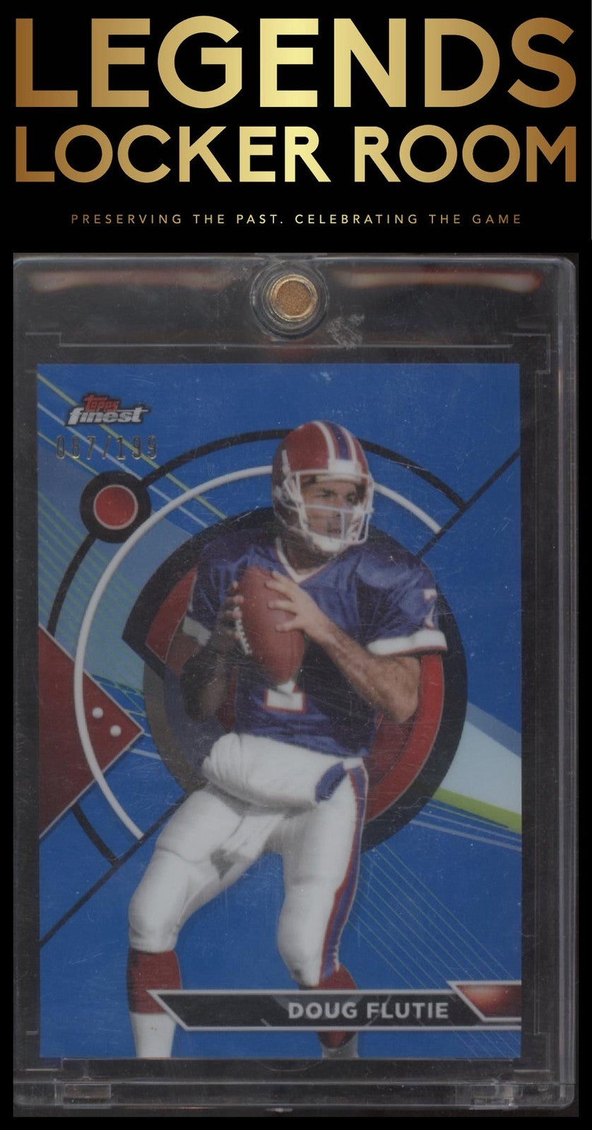 2023 Topps Composite #157 Doug Flutie Finest Blue Refractor #/199