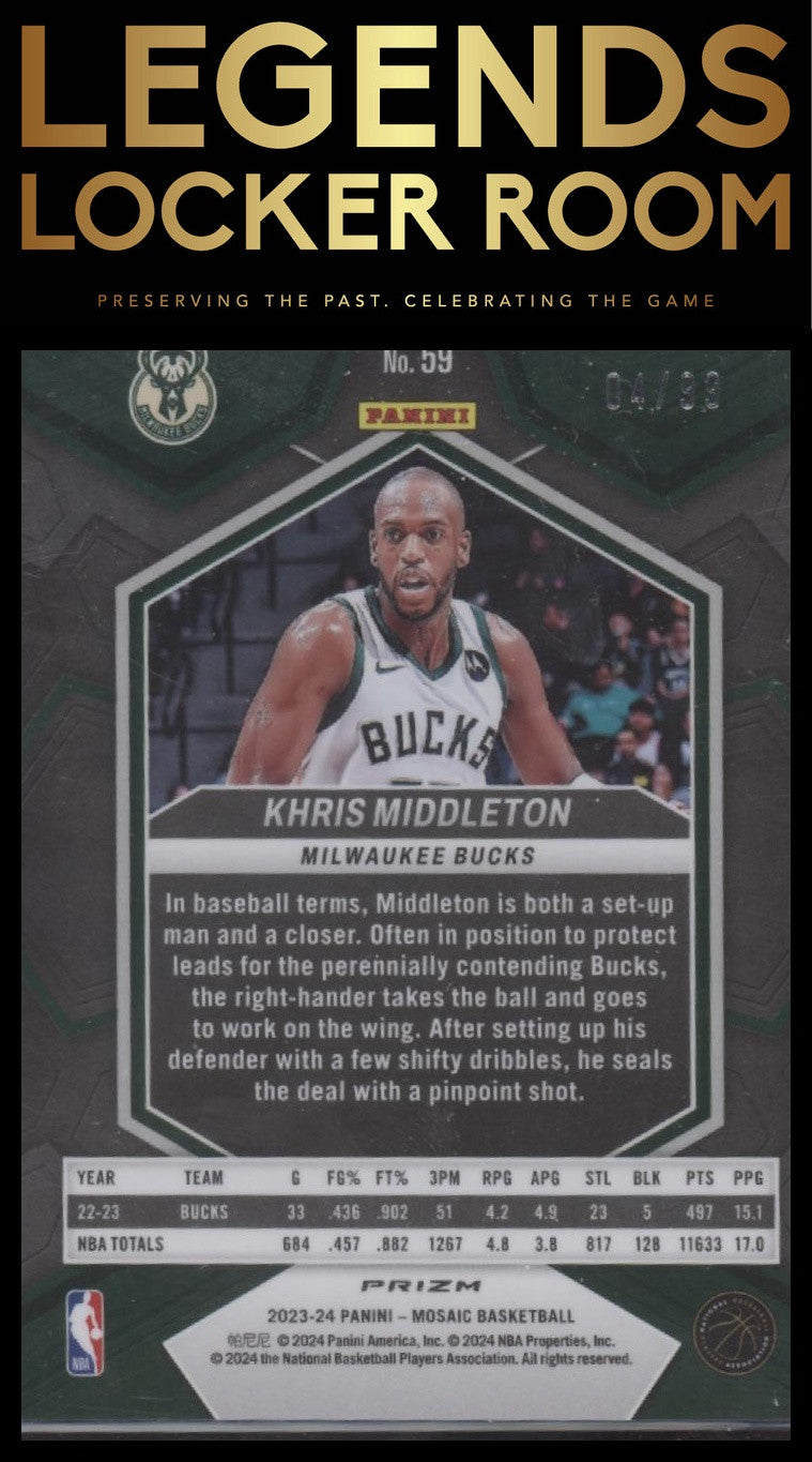 2023-24 Panini Mosaic #59 Khris Middleton Purple #/99