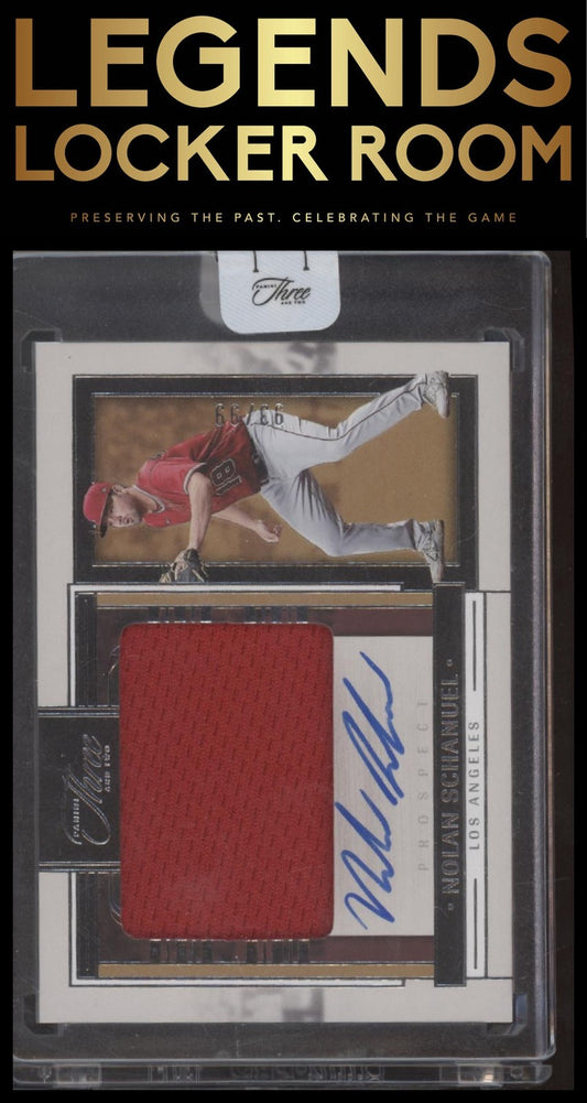 NOLAN SCHANUEL 2024 PANINI THREE AND TWO BASEBALL PATCH AUTO /99 ANGELS