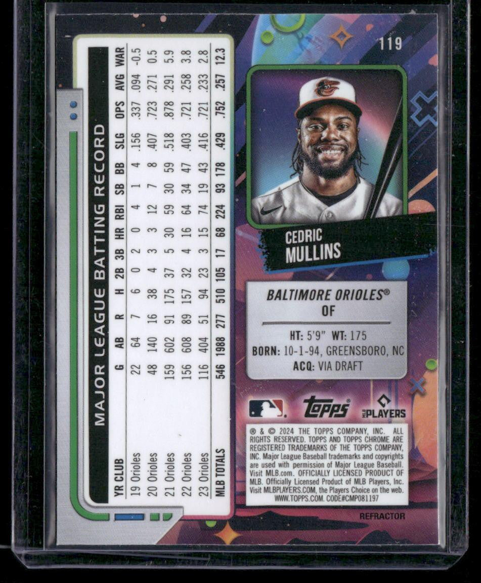 2024 Topps Chrome Cosmic #119 Cedric Mullins Refractor