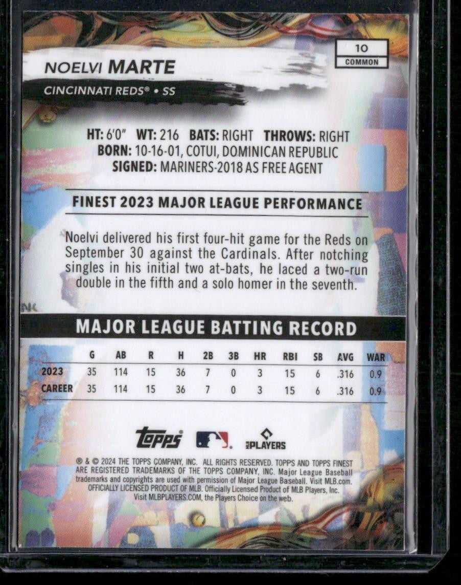 2024 Finest #10 Noelvi Marte Checkerboard Refractors