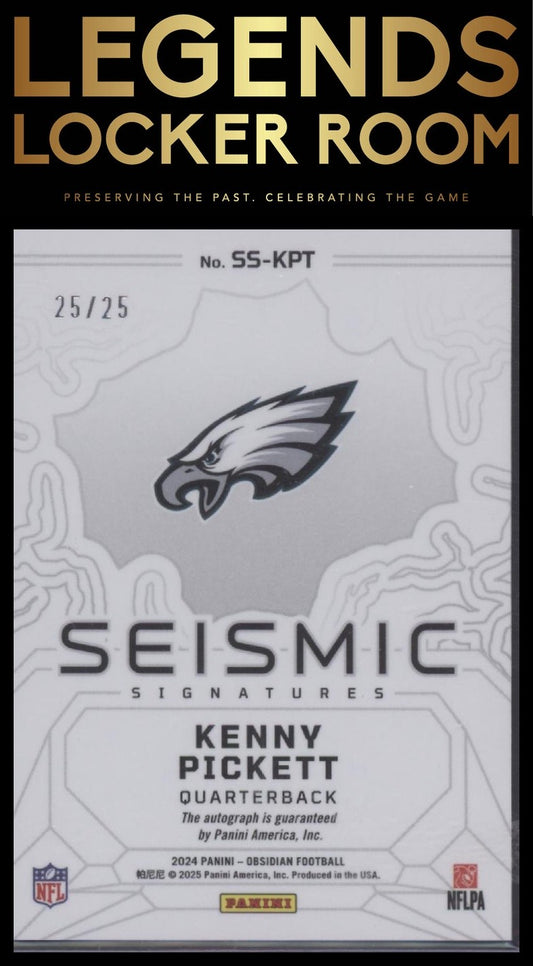 2024 Panini Obsidian - Seismic Signatures Red #SS-KPT Kenny Pickett 25/25