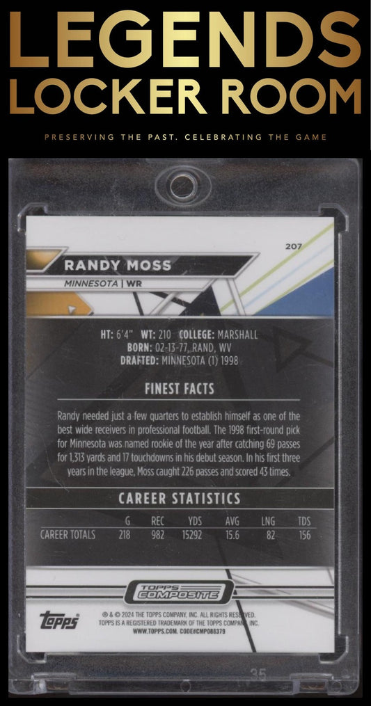 2023 Topps Composite #207 Randy Moss Finest Blue Refractor #/150