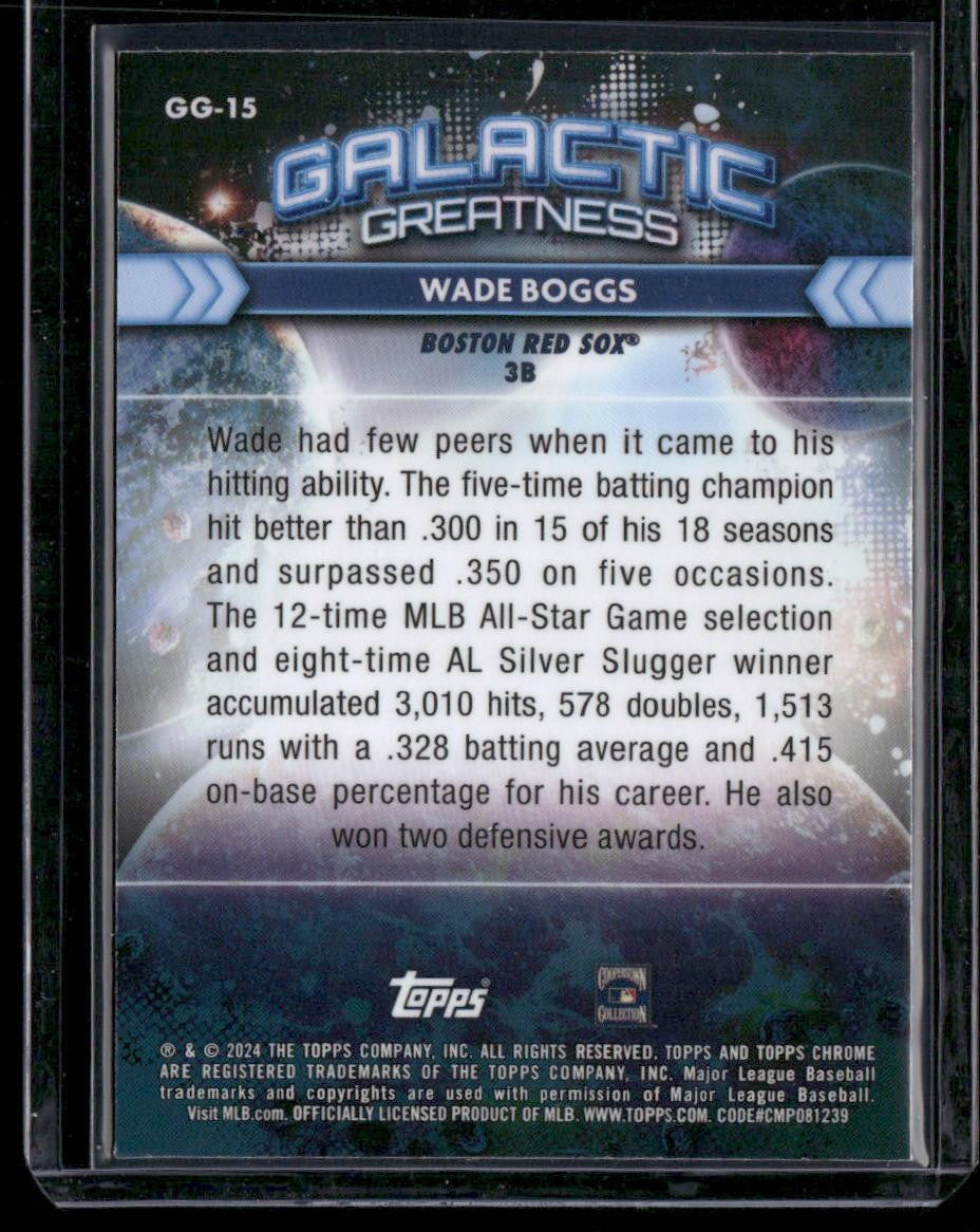 2024 Topps Chrome Cosmic #GG-15 Wade Boggs Galactic Greatness