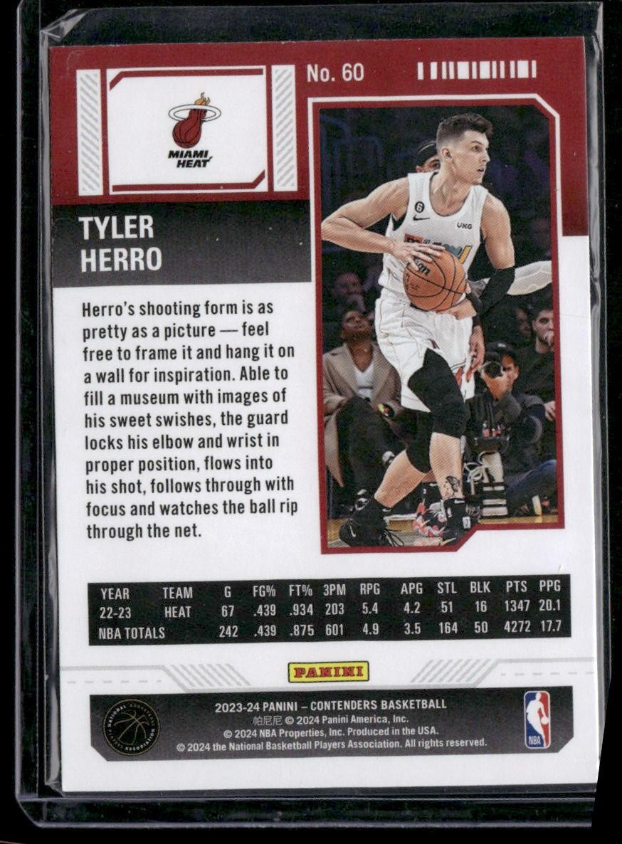 2023-24 Panini Contenders #60 Tyler Herro Season Ticket Retail