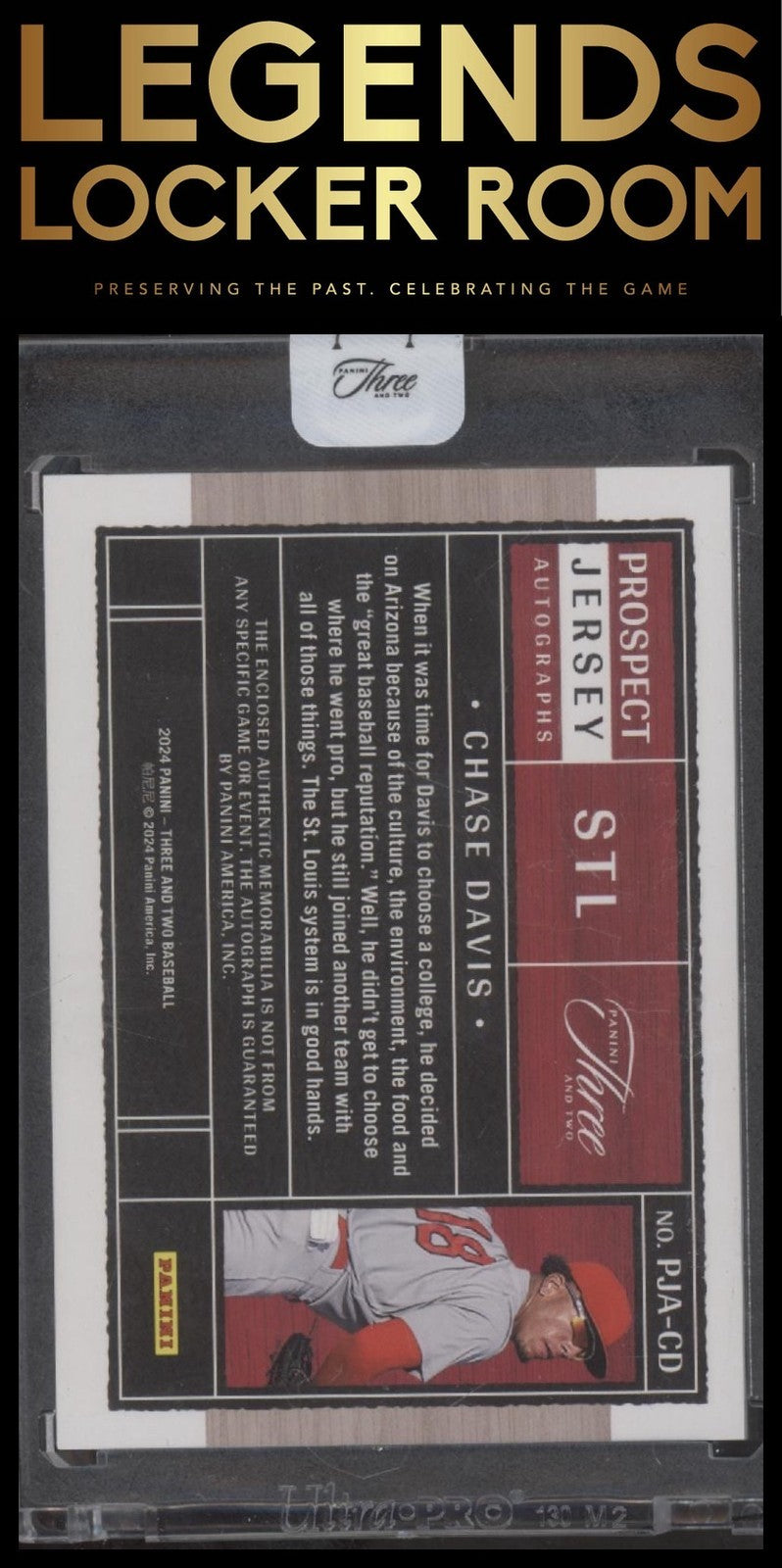 2024 Panini Three and Two Prospect Patch Auto Blue Chase Davis /32