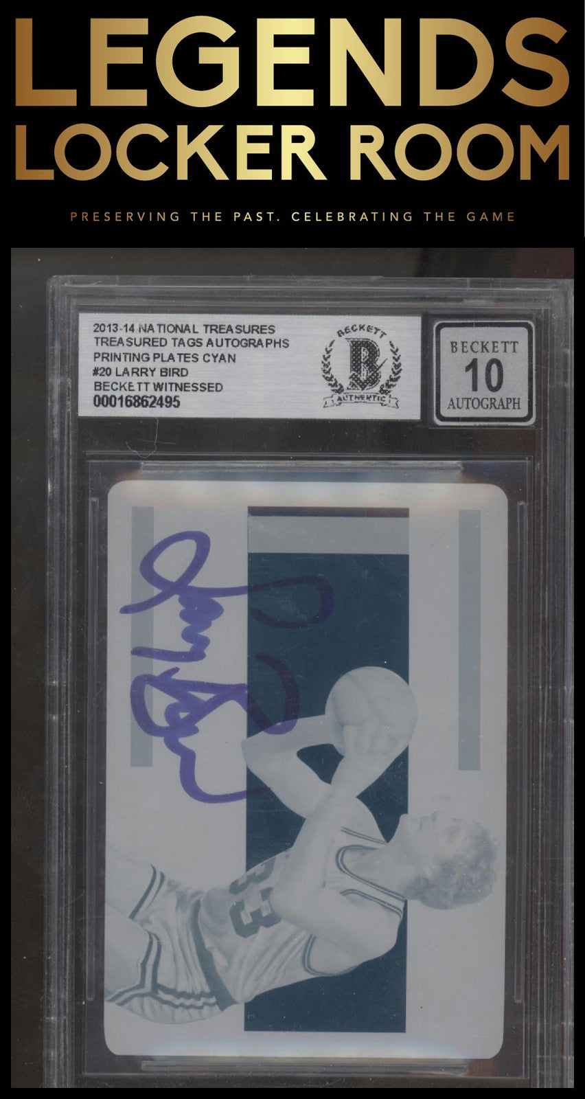 2013-14 Panini National Treasures #20 Larry Bird Treasured Tags Auto #/1
