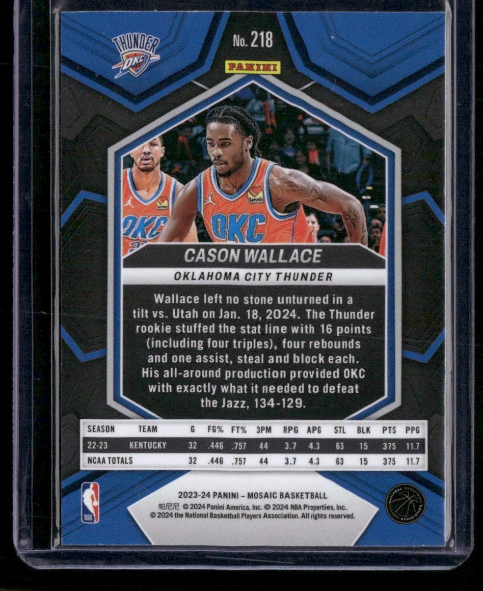 2023-24 Panini Mosaic #218 Cason Wallace