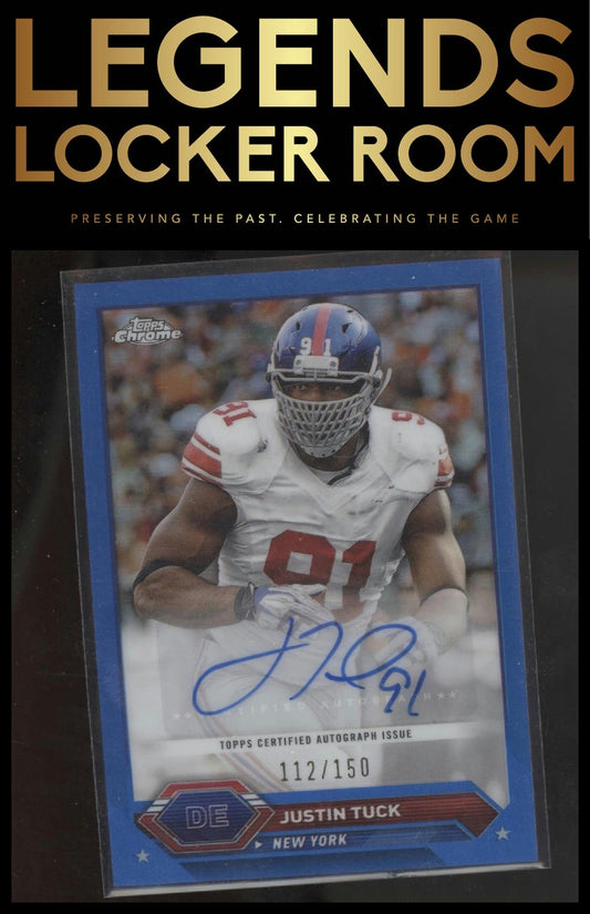 2023 Topps Composite #TCA-JT Justin Tuck Topps Chrome Autographs Blue #/150