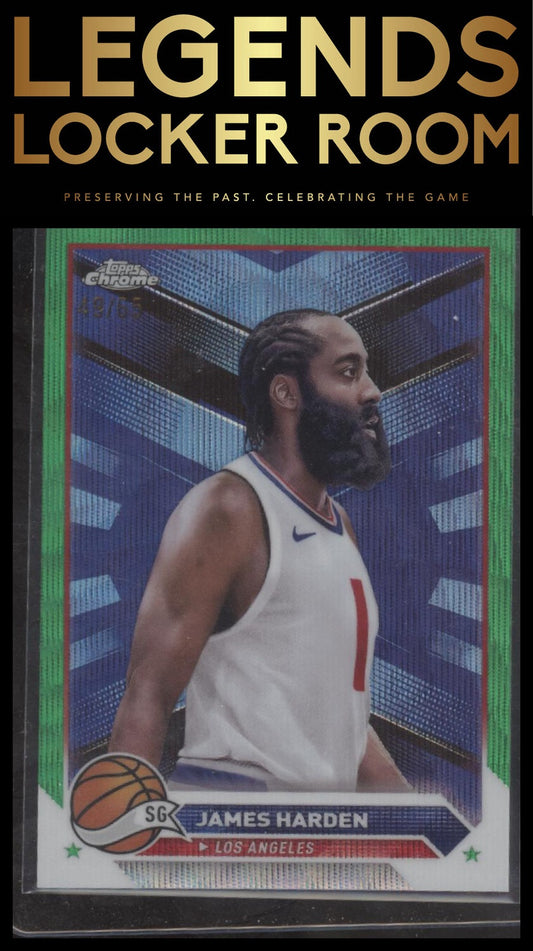 2023-24 Topps Chrome #31 James Harden Green Wave Refractors #/65