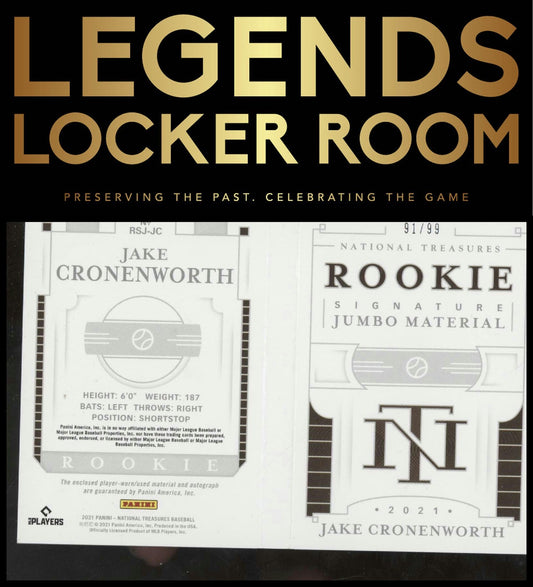 2021 Panini National Treasures Jake Cronenworth Rookie Auto Booklet /99