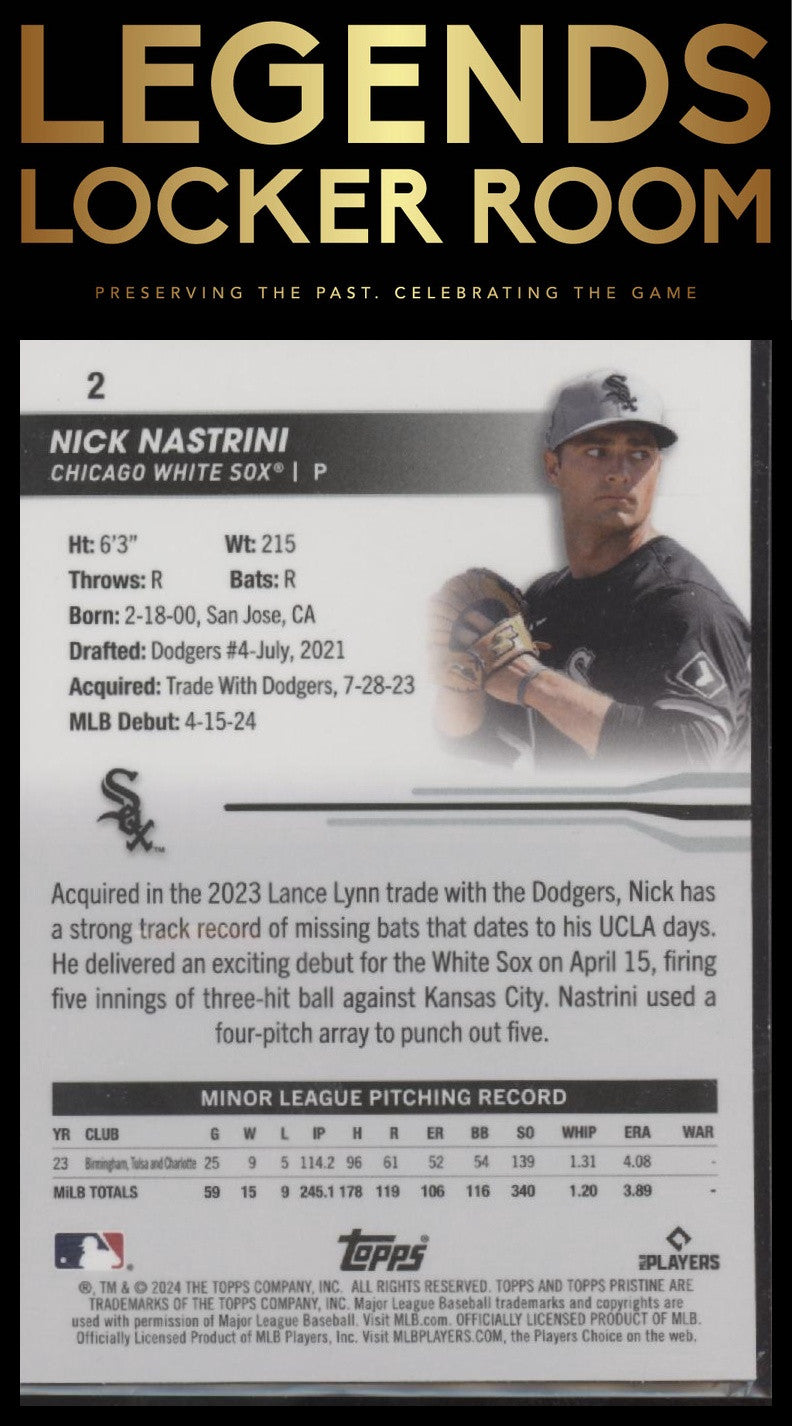 2024 Topps Pristine #2 Nick Nastrini Purple Refractors #/99