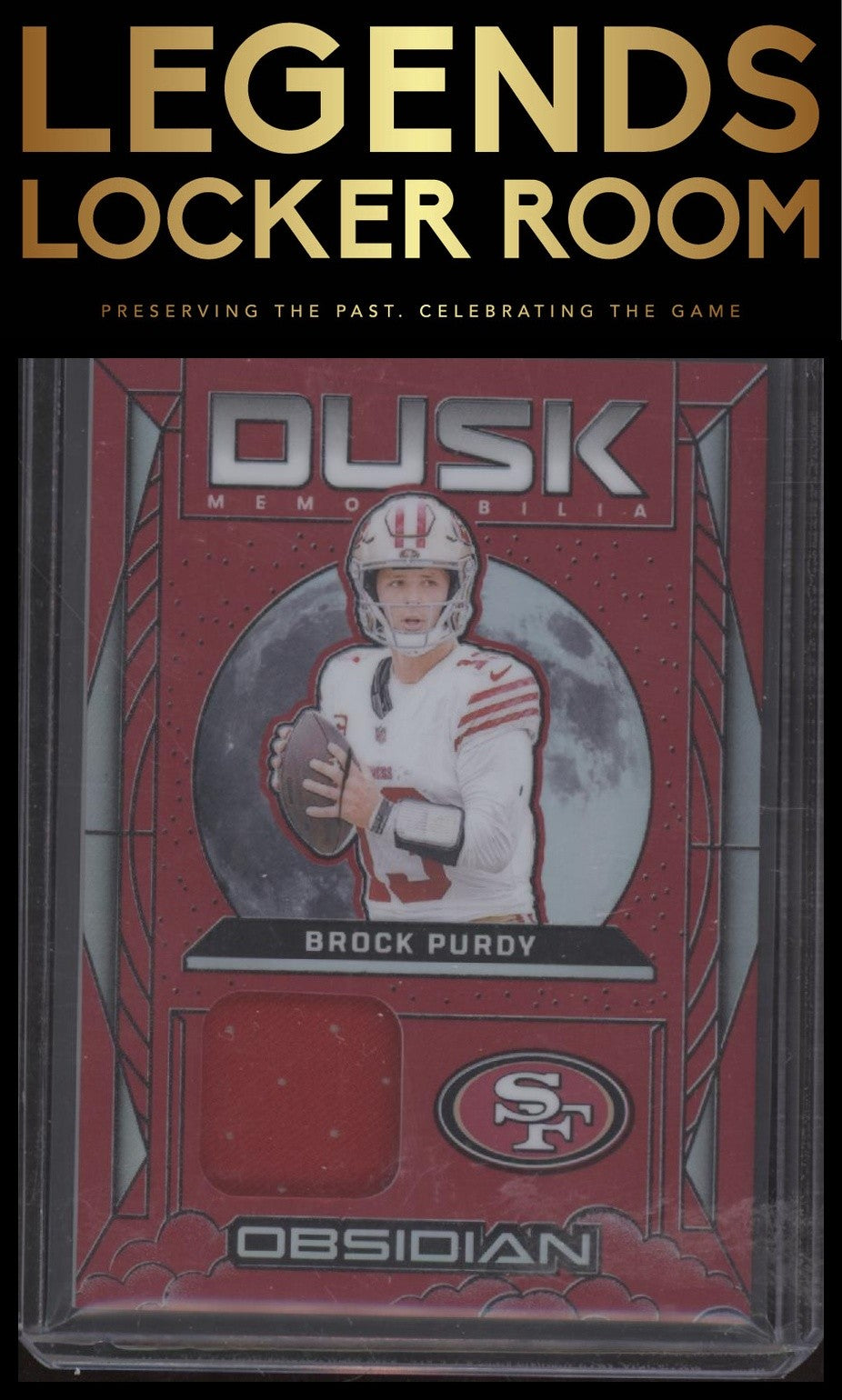 2024 Panini Obsidian - Dusk Memorabilia Red #DM-BPY Brock Purdy #/75