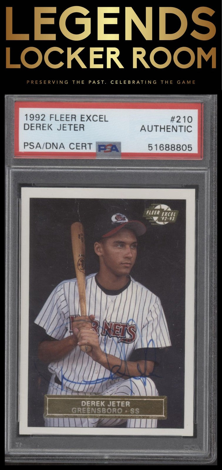 1992 Fleer Excel #210 Derek Jeter Auto PSA Authentic