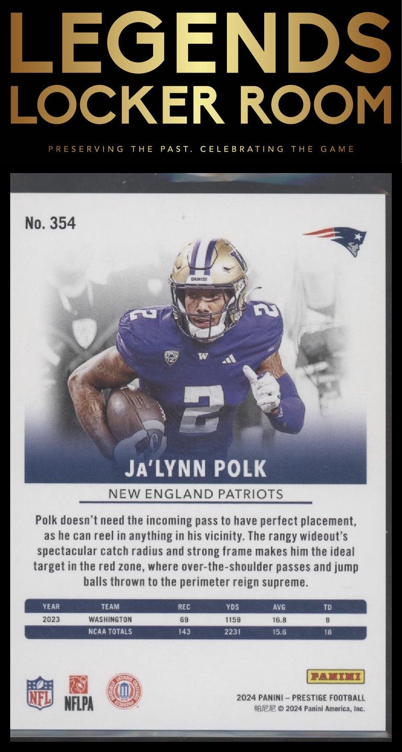 2024 Panini Prestige #354 Ja'Lynn Polk Green Xtra Points #/299