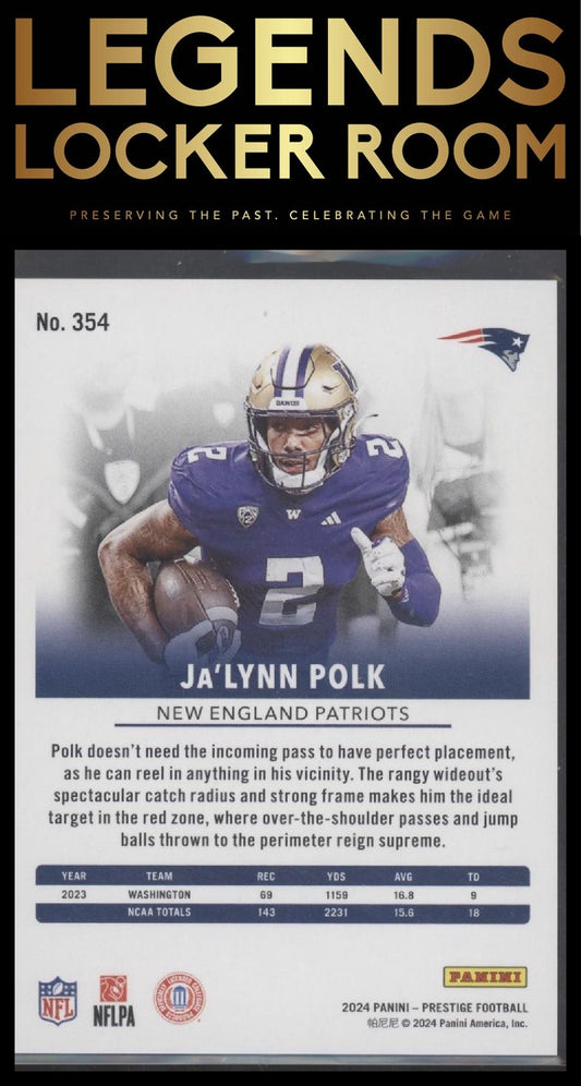 2024 Panini Prestige #354 Ja'Lynn Polk Green Xtra Points #/299
