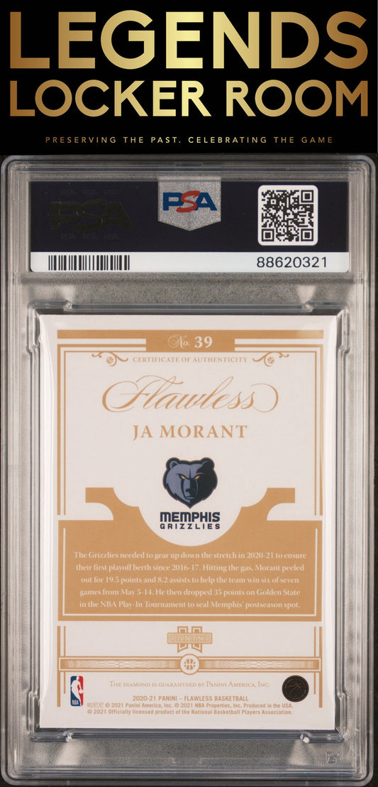 2020 Panini Flawless #39 Ja Morant Emerald PSA 10