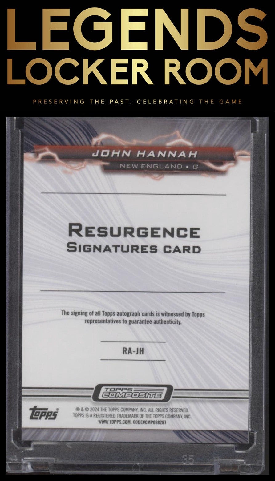 2023 Topps Composite #RA-JH John Hannah Resurgence Signatures