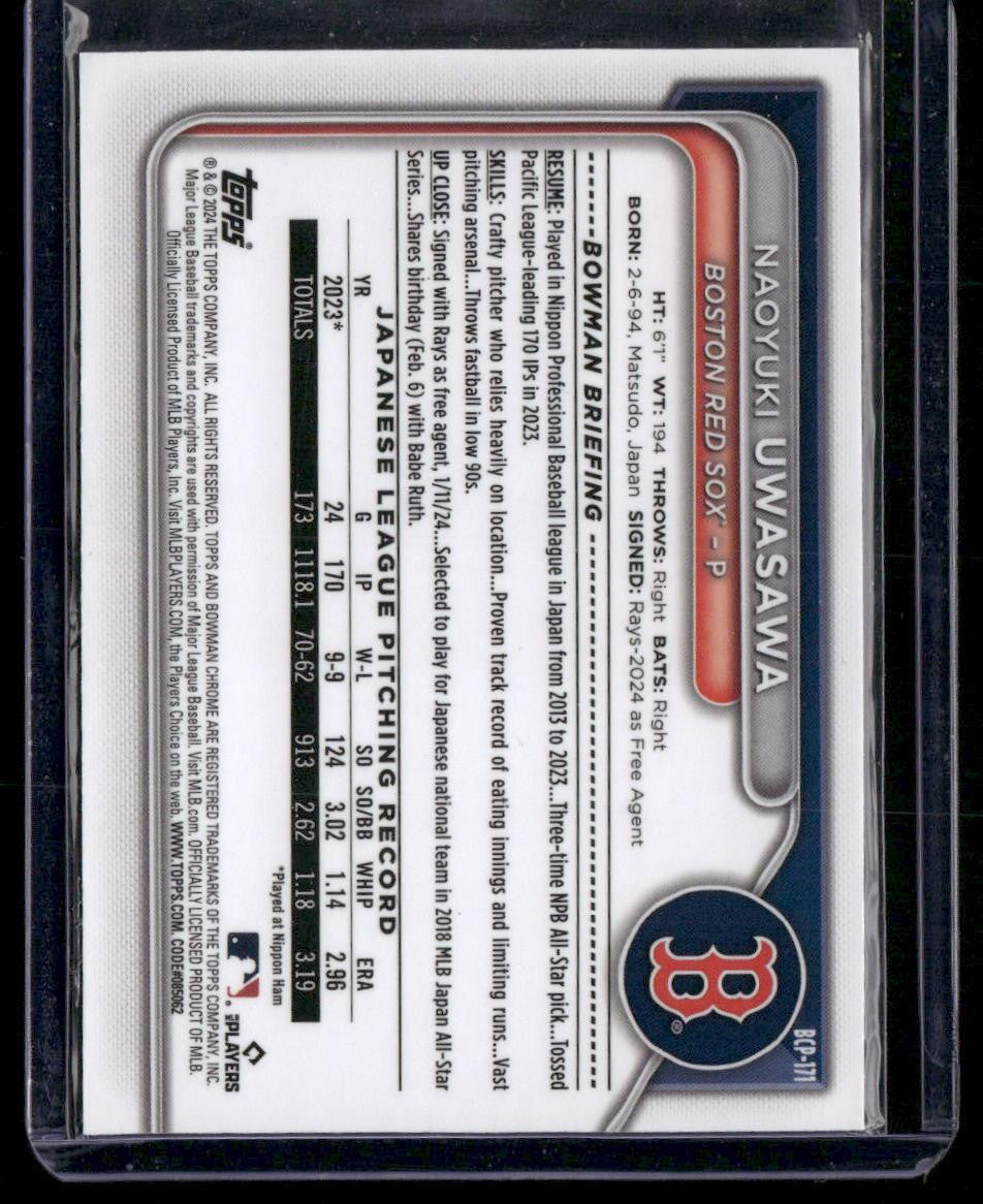 2024 Bowman Chrome #BCP-171 Naoyuki Uwasawa Prospects