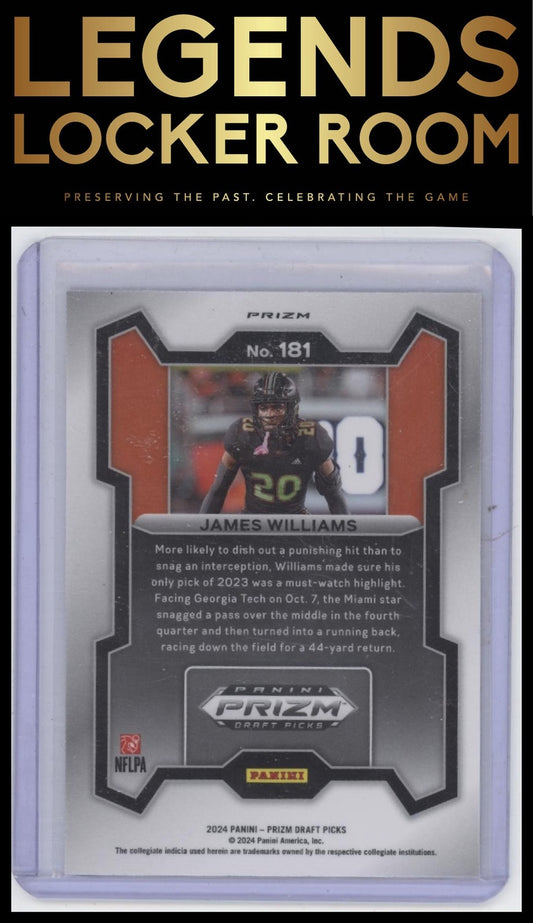 2024 Panini Prizm Draft Picks #181 James Williams Silver
