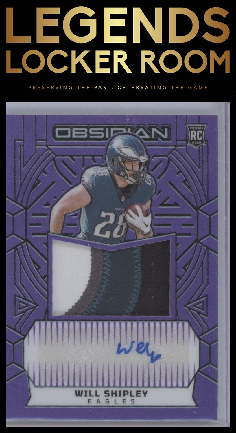 2024 Panini Obsidian Will Shipley Rookie Jumbo Jersey Auto Purple /49