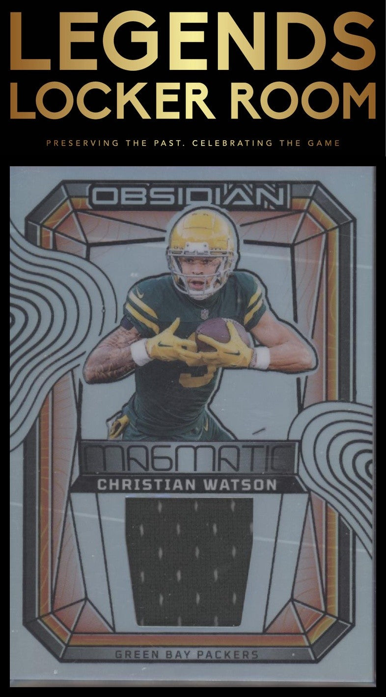 2024 Panini Obsidian - Magmatic Memorabilia Silver #14 Christian Watson #/99