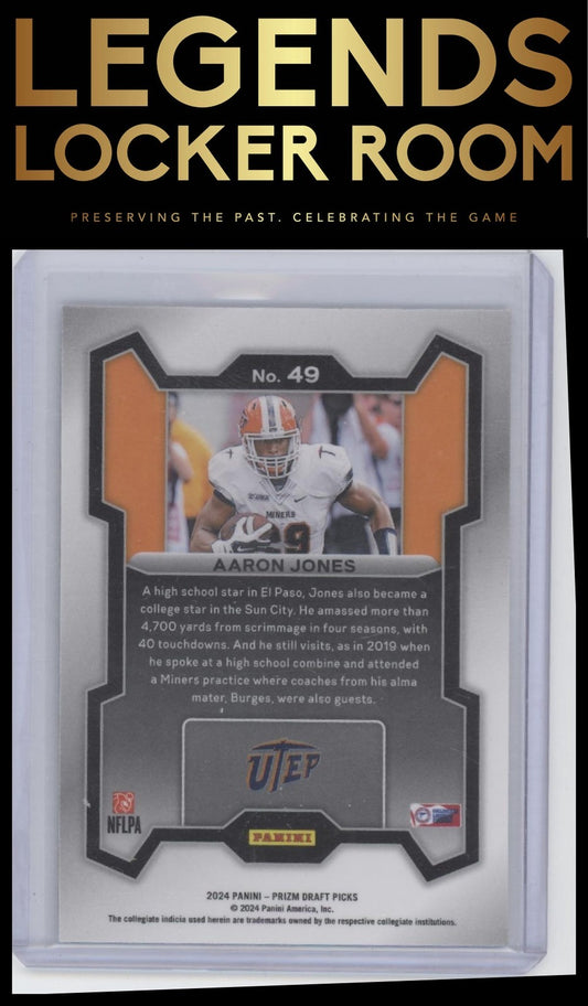 2024 Panini Prizm Draft Picks #49 Aaron Jones