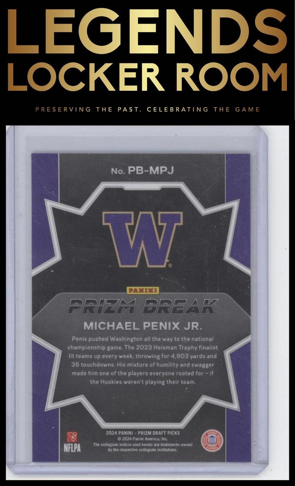 2024 Panini Prizm Draft Picks #PB-MPJ Michael Penix Jr. Prizm Break