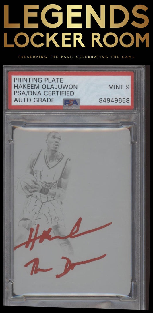 2018 Panini flawless Hakeem Olajuwon 2016 Auto Printing Plates Black PSA #/1