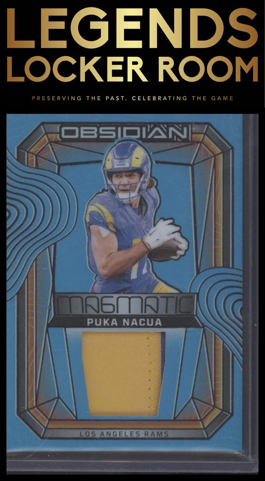 2024 Panini Obsidian - Magmatic Memorabilia Blue #3 Puka Nacua #/25