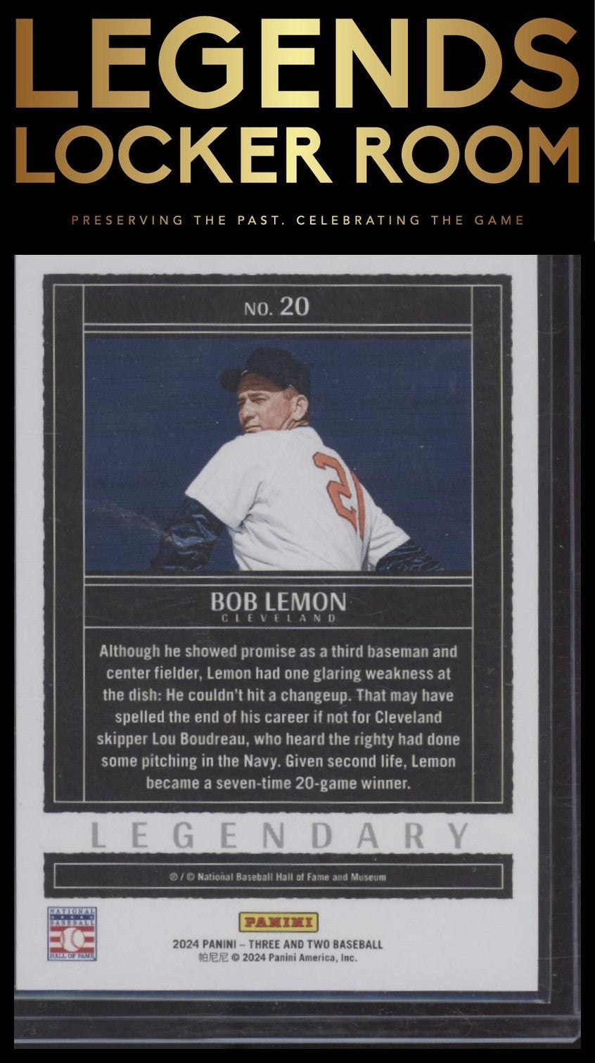 2024 Panini Three and Two #20 Bob Lemon Legendary Three and Two #/32
